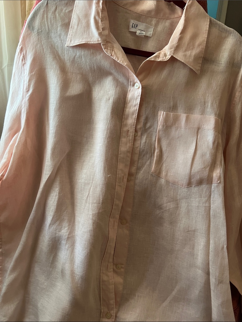 GAP Pale Pink Relaxed Button-Down Shirt